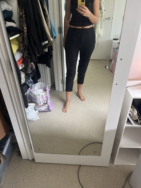 ANN DEMEULEMEESTER approx size 8-10 dark navy pants with split 3/4 length Carousel 2
