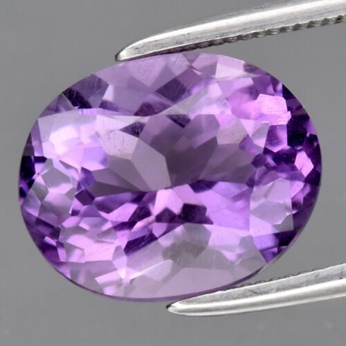 3.25ct 10.5x8.5mm Oval VS Natural Unheated Purple Amethyst Gemstone Africa Carousel 1