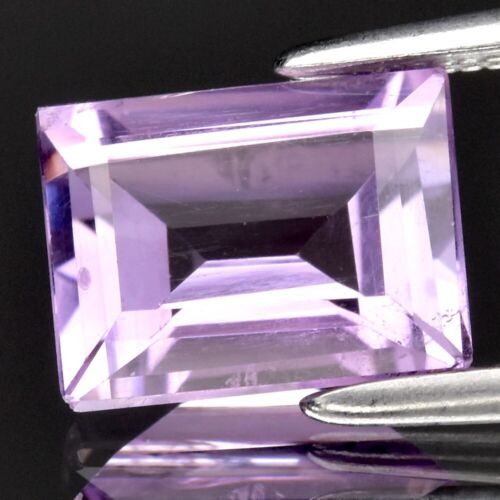1.42ct 8x6mm Baguette VS Natural Unheated Purple Amethyst Gemstone Africa Carousel 1