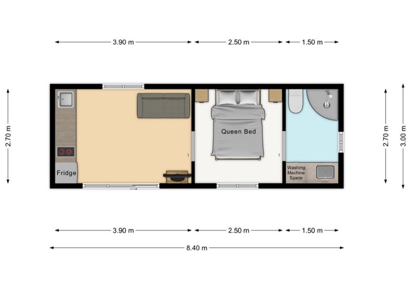 8.4 x 3m Self-Contained Cabin / Granny Flat Carousel 7