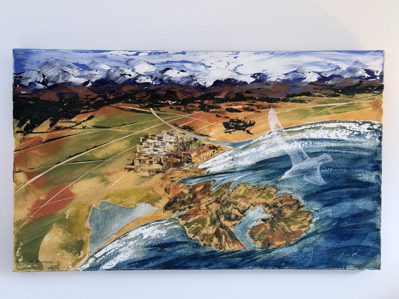 Acrylic Painting of Banks Peninsula by Janie Porter Carousel 1
