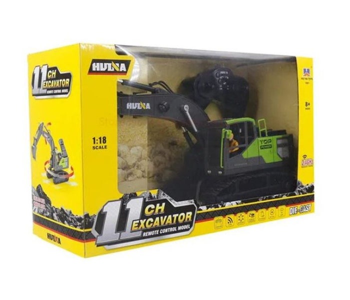 HUINA 1661 1/18 RC EXCAVATOR GREEN/GREY Carousel 6