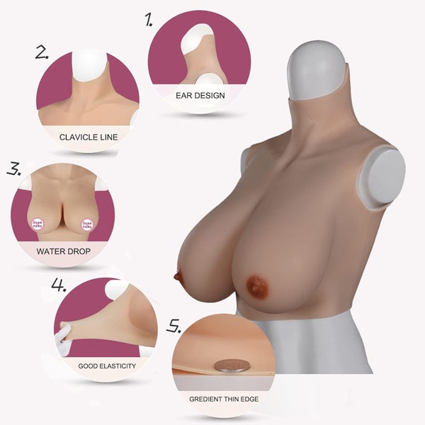 A-G CUP Crossdressers Breastplate Realistic Silicone Breast Form Fake Boobs Enh Carousel 2