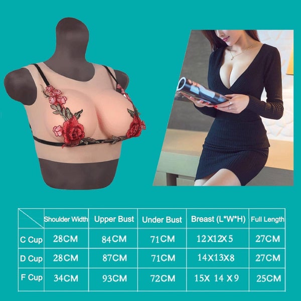 Silicone Breasts Form Prosthesis - Crossdressing Low-Collar Breastplates with E Carousel 7