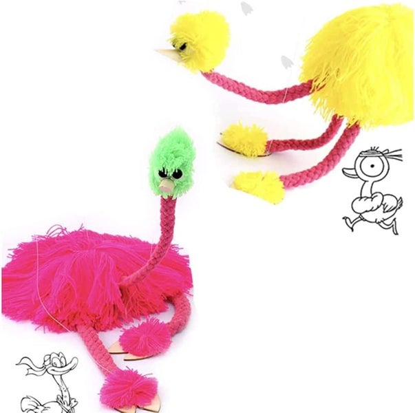Fun Wooden Ostrich Puppet Stuffed Ostrich Form Doll Muppets Puppet Line Doll Pa Carousel 2