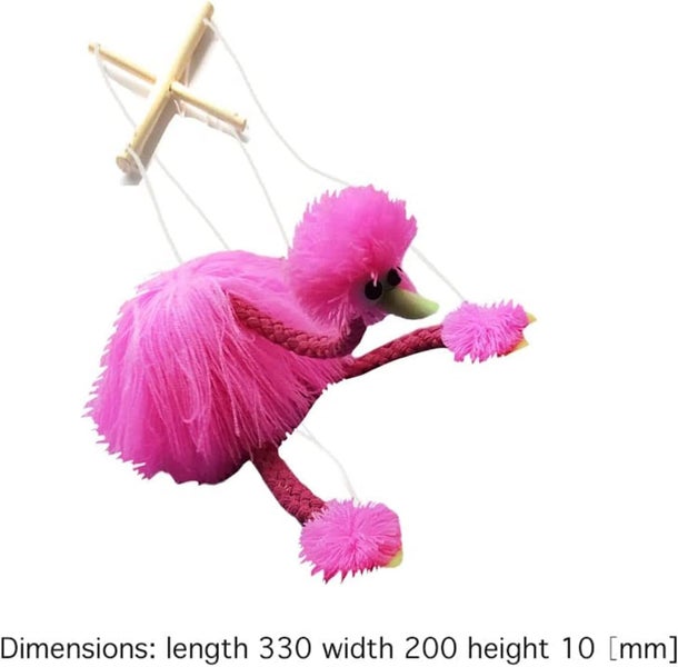 Fun Wooden Ostrich Puppet Stuffed Ostrich Form Doll Muppets Puppet Line Doll Pa Carousel 7
