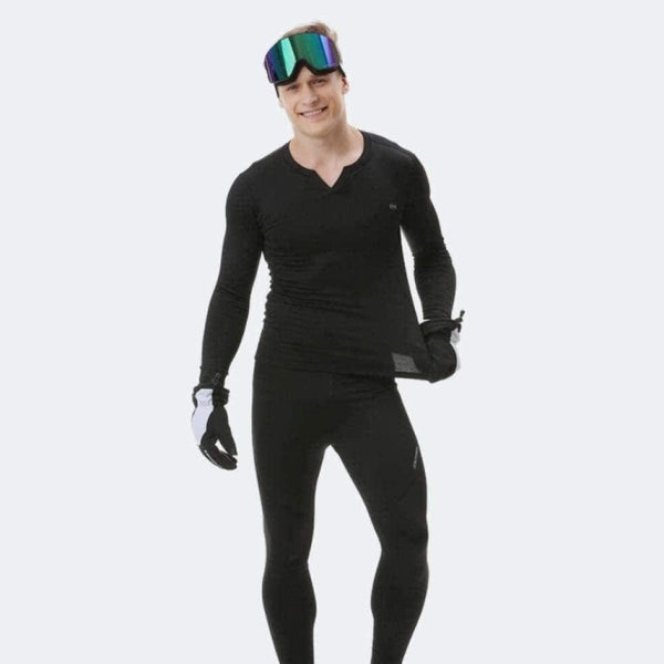 mens base layer tops,Men's Fleece Thermal Underwear Top Cold Weather Compressi Carousel 2