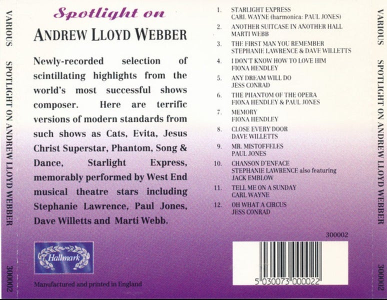 Spotlight On Andrew Lloyd Webber CD Carousel 2