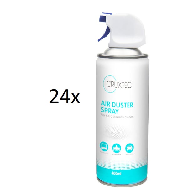 Cruxtec 24x ADS01 Clean Range compressed Air Duster 400ML spray can with nozzle Carousel 2