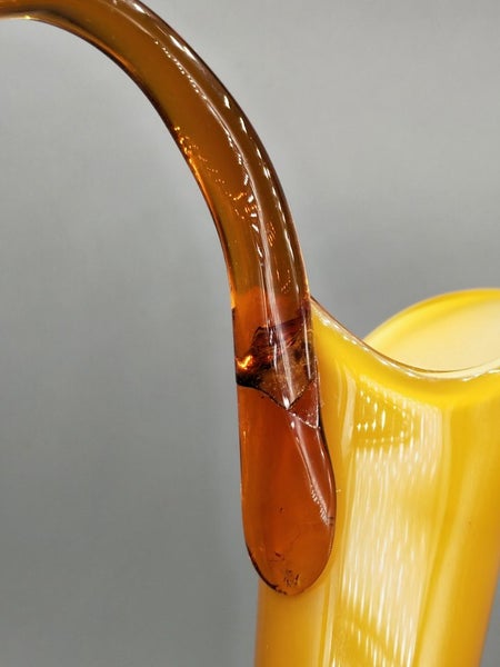 Mid Century vintage Italian Empoli glass ewer pitcher vase Italy chipped repair Carousel 8