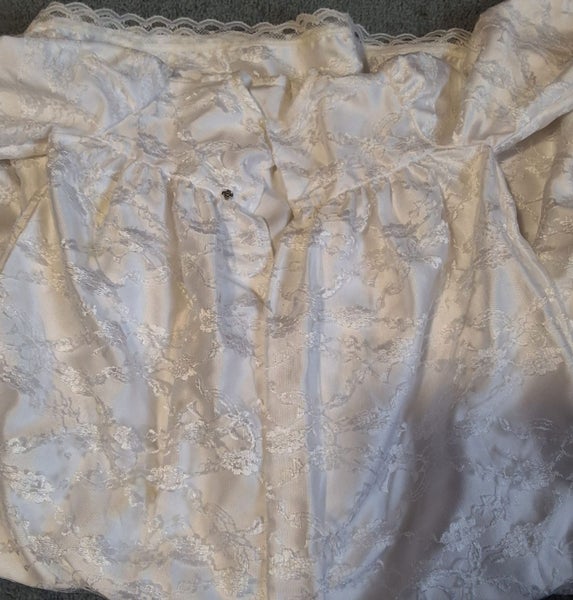 RETRO BABY GOWN LONG LENGTH CHRISTENTING STYLE LACE OVER SATIN LONG SLEEVE Carousel 2