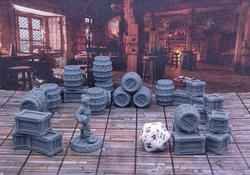 Townsfolke Scatter Tavern Set Set#5 Barrels and Crates Dungeons and Dragons Carousel 2
