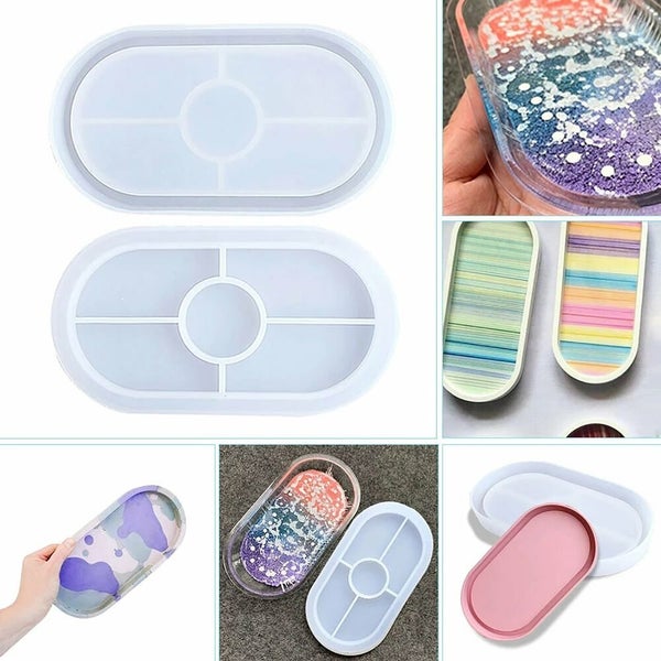 Silicone Oval Coaster Mold Tray Epoxy Resin Ashtray Mould DIY Craft Jewelry Tool Carousel 1