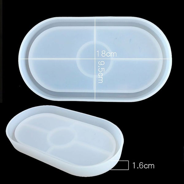 Silicone Oval Coaster Mold Tray Epoxy Resin Ashtray Mould DIY Craft Jewelry Tool Carousel 2