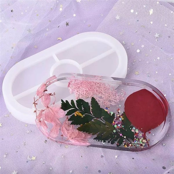 Silicone Oval Coaster Mold Tray Epoxy Resin Ashtray Mould DIY Craft Jewelry Tool Carousel 11