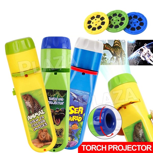 Torch Projector Light Projection Flashlight Kids Christmas Educational Toys Gift Carousel 1