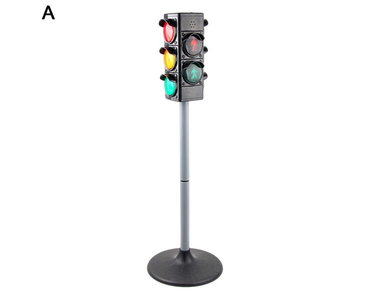 Traffic Light Toy Height Adjustable Kids Toy Educational Sound Flashing Traffic Carousel 1