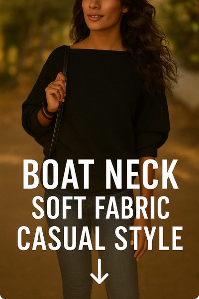 Loose Bat Sleeve Boat Neck Knit Womens Sweater Carousel 12