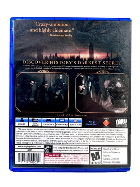 The Order: 1886 (PS4 ALTERNATE PRINT) *MINT COLLECTOR'S* Carousel 2