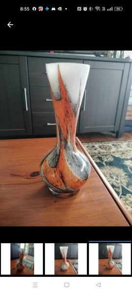 Vintage Empoli Florence Italy Opaline Marbled Glass Vase628632383759371110