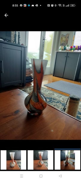 Vintage Empoli Florence Italy Opaline Marbled Glass Vase62863238375937114