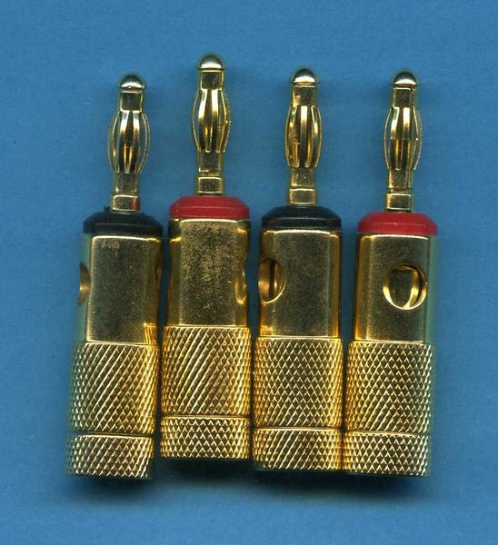 HEAVY DUTY GOLD PLATED METAL BANANA PLUGS x4 (2 of 3) Carousel 2