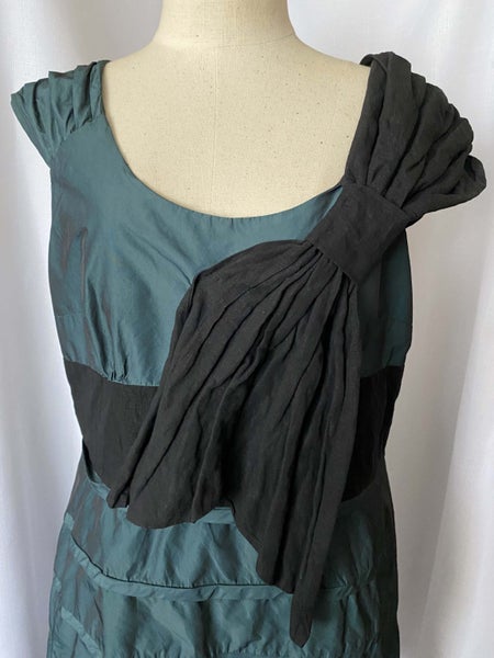KIWI MADE *ANNAH S* STUNNING FOREST GREEN TAFFETA GLAM DRESS (14) Carousel 2
