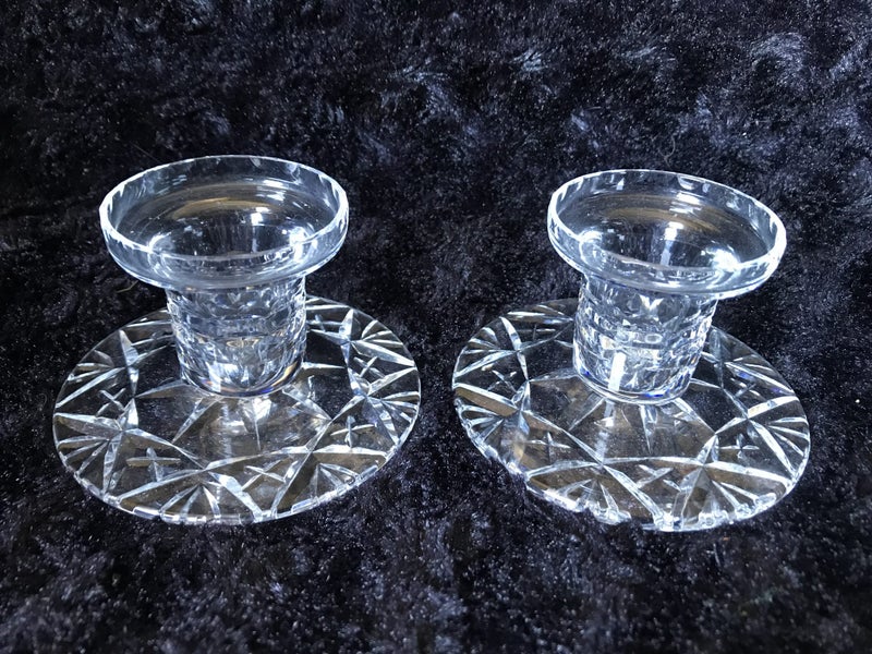 Elegant pair of crystal candle holders 247/7 Carousel 1
