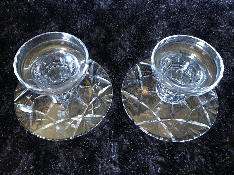 Elegant pair of crystal candle holders 247/7 Carousel 2