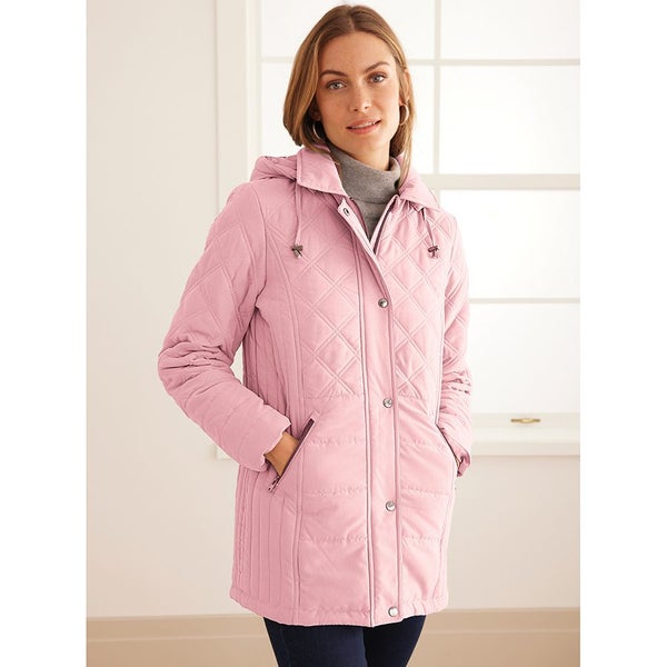 Gorgeous Quality Super Snuggly Quilted Parka - Size 16 - Rose629959119032331112