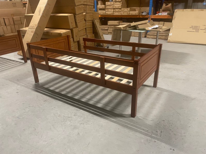 Toddler Single bed with safety rails oak colour Carousel 1