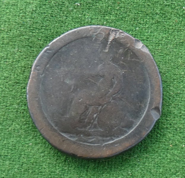 GIANT "Cartwheel" British ONE Penny Coin 1797 weighed ONE OUNCE of COPPER Carousel 1