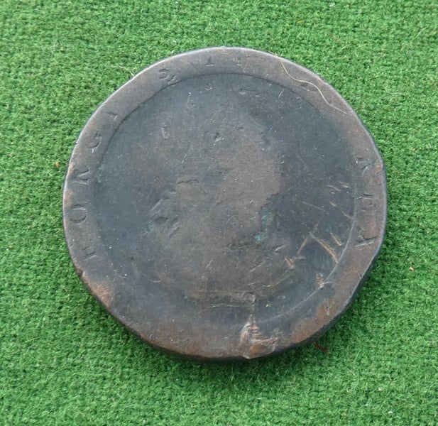 GIANT "Cartwheel" British ONE Penny Coin 1797 weighed ONE OUNCE of COPPER Carousel 2