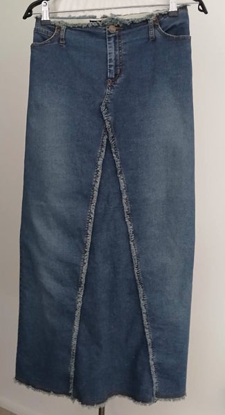 NEW Repurposed Jeans Inspired - Denim Maxi Skirt - Size 16 Carousel 1