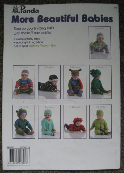 PANDA BABY TODDLER 9 Outfits 8ply Double Knitting PATTERNs 35-50cm Carousel 6