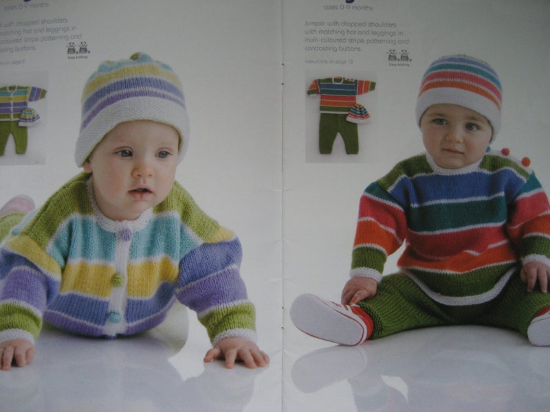 PANDA BABY TODDLER 9 Outfits 8ply Double Knitting PATTERNs 35-50cm Carousel 2