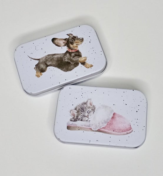 Wrendale Designs Trinket Tins x 2 (Dog & Cat) BRAND NEW ! Carousel 1