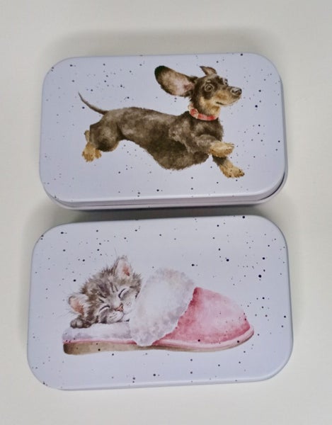 Wrendale Designs Trinket Tins x 2 (Dog & Cat) BRAND NEW ! Carousel 8