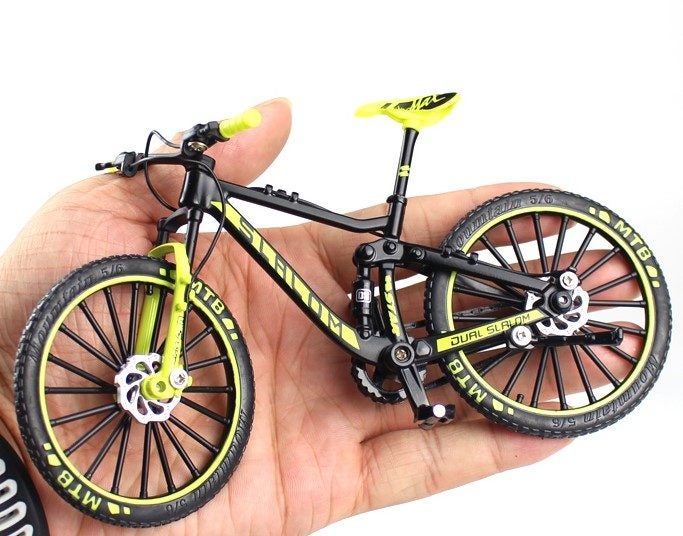 Model Diecast Alloy Dual Suspension Mountain Bike - Yellow Carousel 1