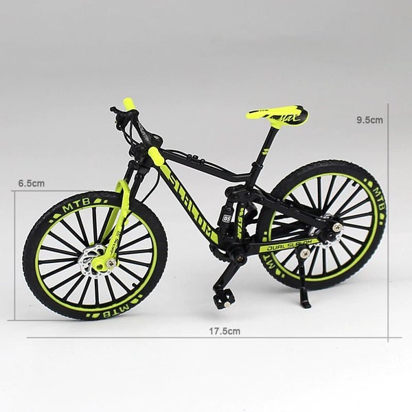 Model Diecast Alloy Dual Suspension Mountain Bike - Yellow Carousel 2