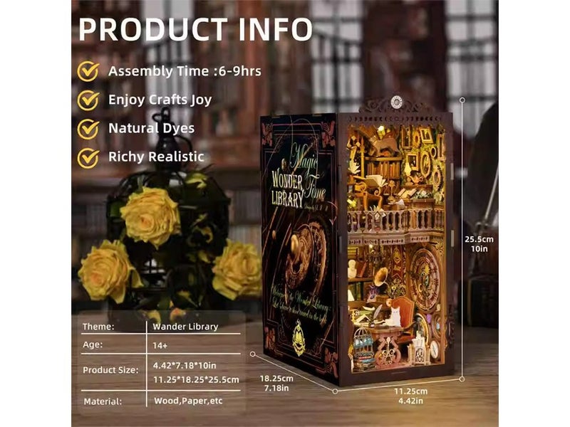 Magic Library DIY Bookend - Wooden Model Kit 300+Pcs NZ Stock Carousel 11