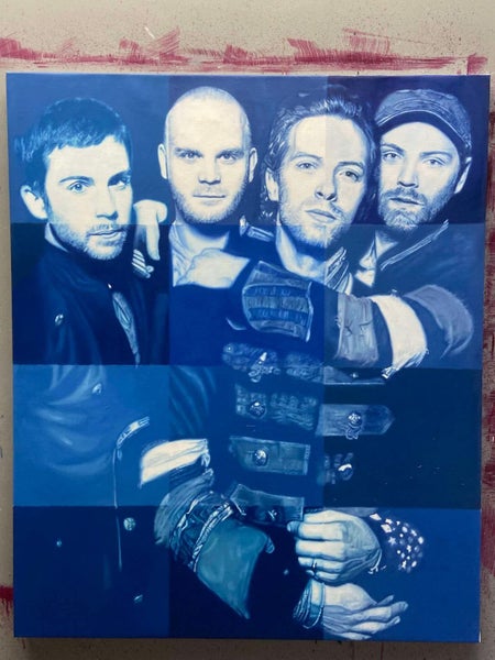 Coldplay oil on canvas by Justin Russell Carousel 1