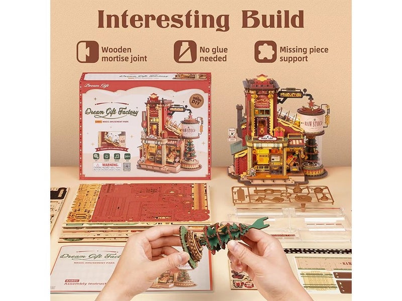 Robotime Music Box Kit - 449PC Wooden Puzzle Plays Melody Carousel 2
