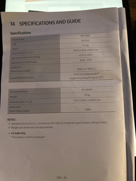 Samsung 2ch soundbar and sub HW-N650 Carousel 3