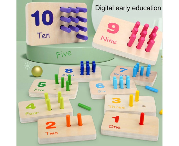 1 Set Math Counting Toy Water-based Paint Clear Pattern Digital Cognitive N Carousel 1