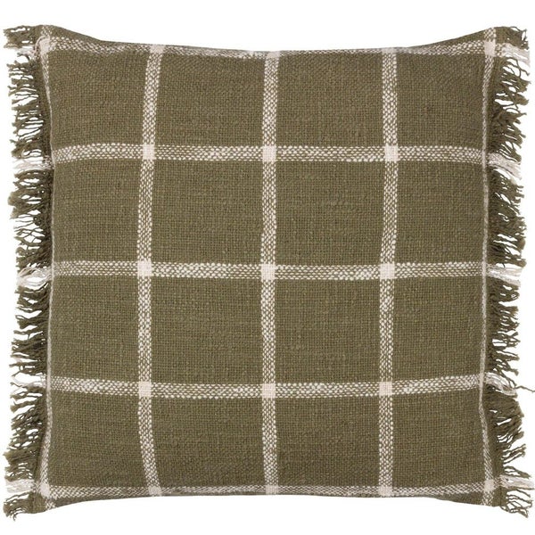 Yard Beni Fringed Checked Cushion Cover Carousel 1