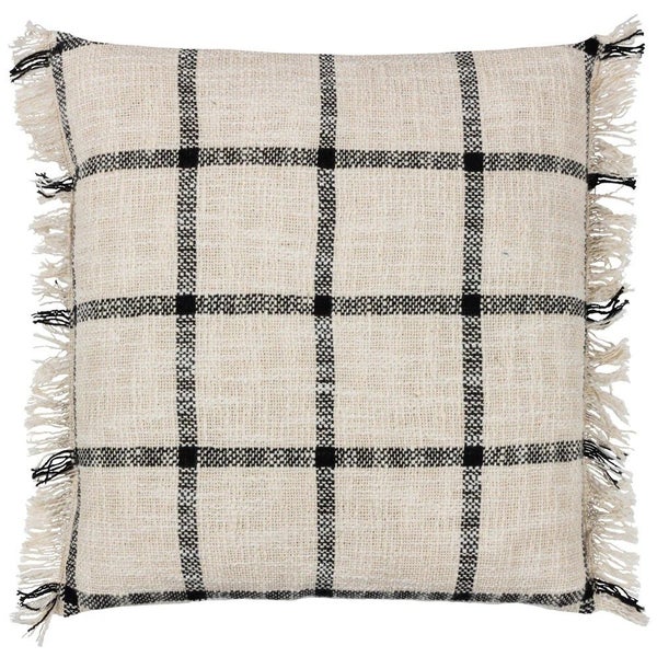 Yard Beni Fringed Checked Cushion Cover Carousel 1