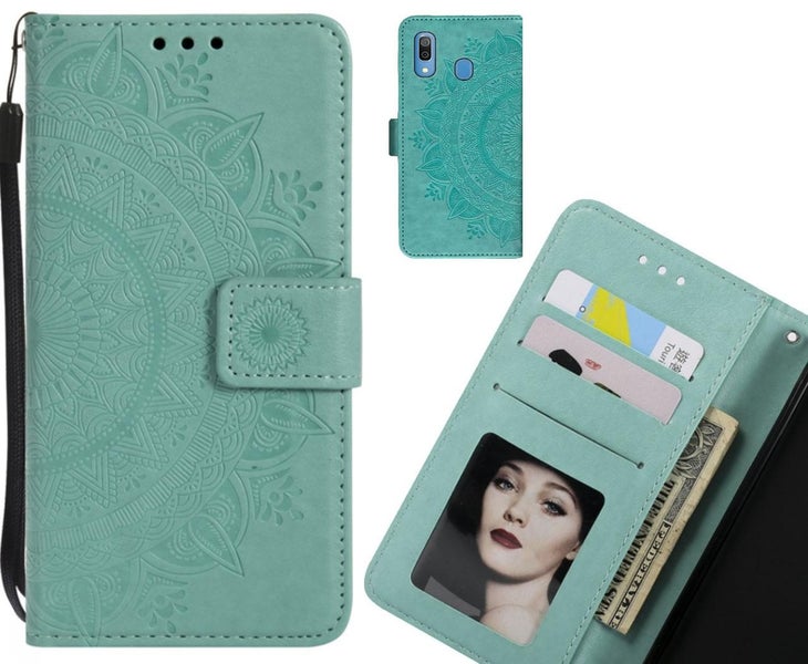 Samsung Galaxy A30 Case mandala embossed leather wallet case Carousel 1