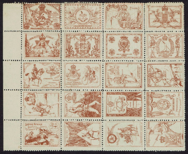 >>> New Zealand Cinderella c1916 WWI 16th Waikato Regi. Block x20 Dif. Very Rare62864736884483113