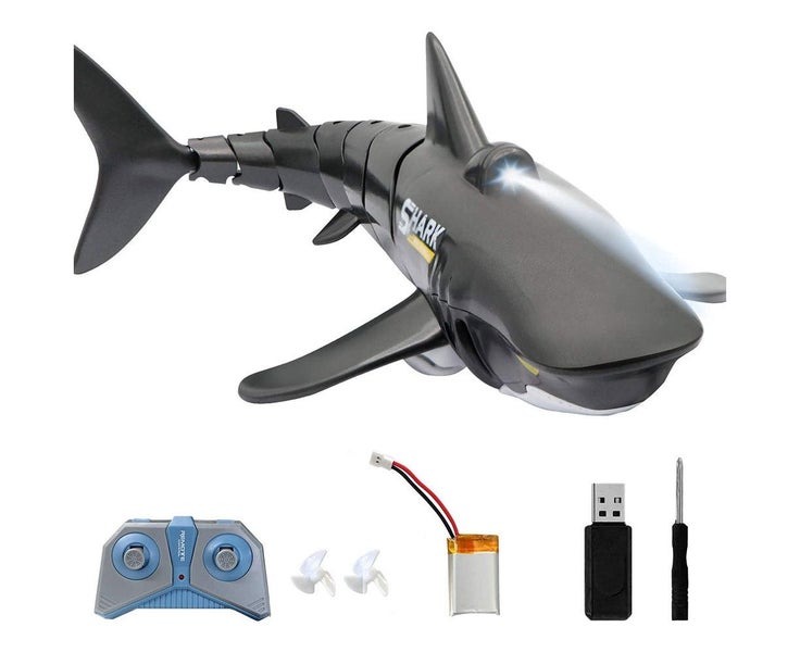 2.4G Remote Control Shark Boat Model Waterproof RC Toy BLACK with Light Carousel 2